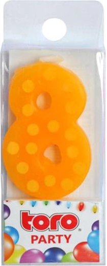 Torta svečka številka 8 za vbod 4,5 cm TORO