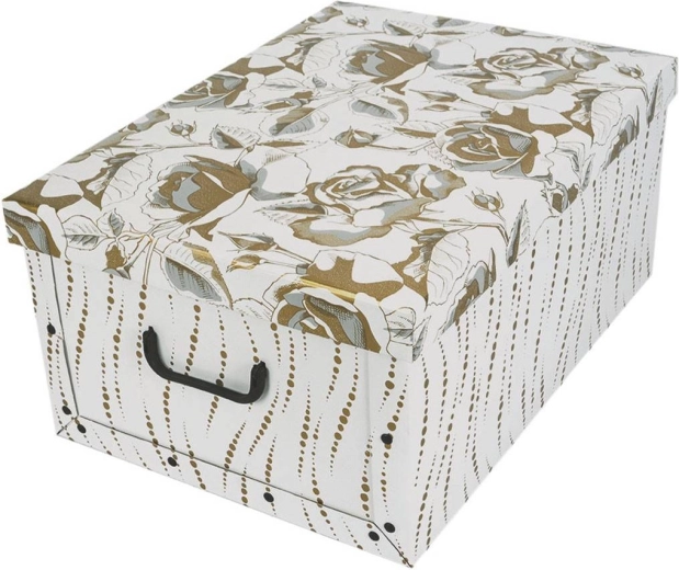 Kartonasta shranjevalna škatla maxi Zlate vrtnice