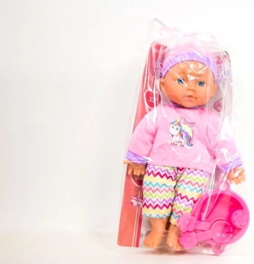 Dojenček punčka Bobas 30 cm z dodatki