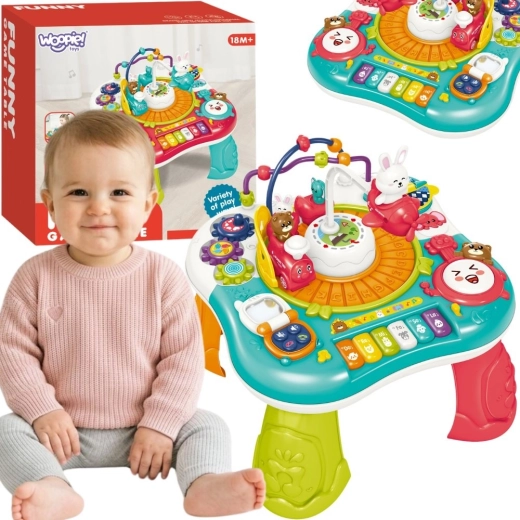 Woopie Baby interaktivna izobraževalna mizica 2v1 s klavirčkom in zvoki
