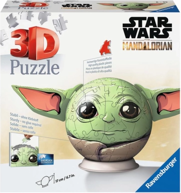 Ravensburger 3D puzzle STAR WARS Mandalorian Grogu – krogla, 72 koščkov