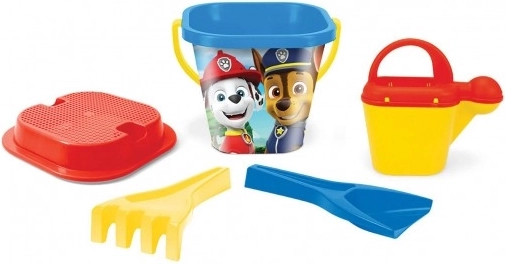 Komplet za pesek Tačke na patrulji/Paw Patrol 5 kosov plastika v mrežici 17x26x17 cm 12m+ Wader