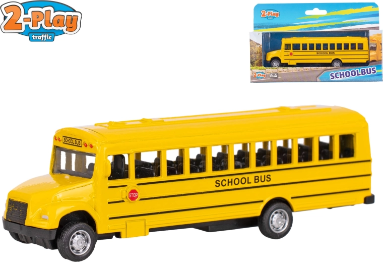 2-Play ameriški šolski avtobus z navijalnim povratnim pogonom 14 cm