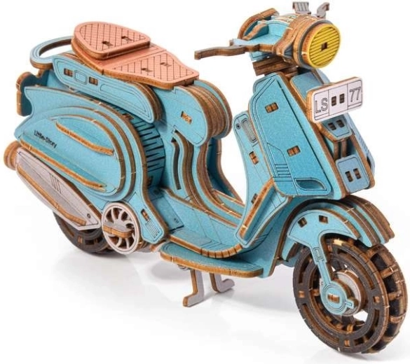 Little Story 3D lesena sestavljanka skuter Sting modra