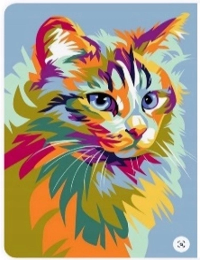 Diamantno slikanje Pastelna mačka 30 × 40 cm