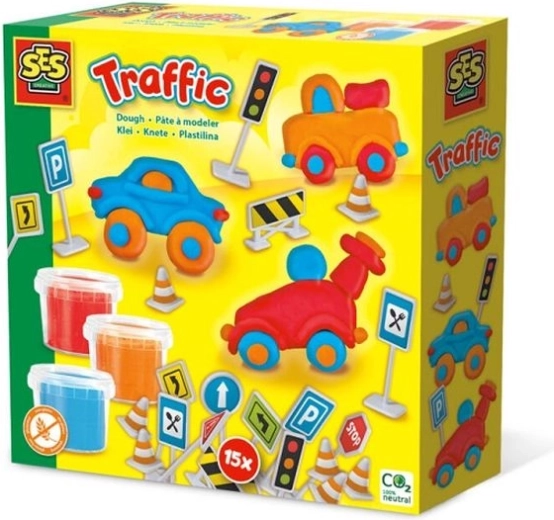 SES Creative modelirna masa – set za cestni promet