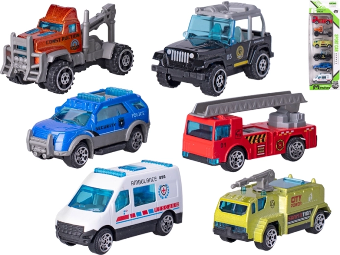 Set kovinskih avtomobilčkov 6 kosov (6,5–7,5 cm)