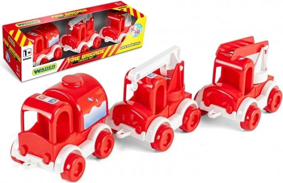 Avto gasilci Kid Cars 3 kosi plastika 10 cm v škatli 30x8x10 cm 12m+ Wader