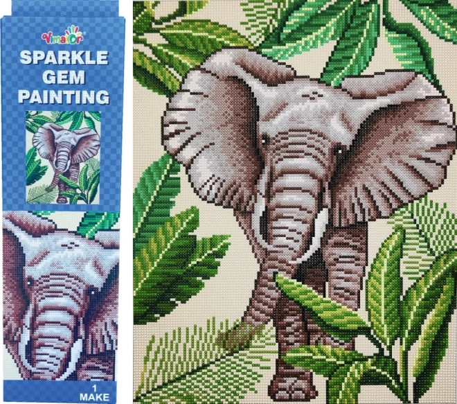 Diamantno slikanje Slon 34 × 43 cm
