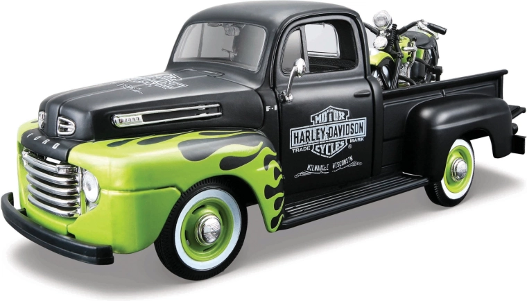 Maisto Harley-Davidson custom 1948 Ford F-1 pickup z motociklom 1948 FL Panhead 1:24