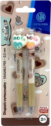 Astra izbrisljivi svinčniki Mucka, komplet 2 kos