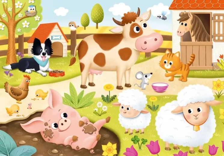 Sestavljanka Domače živali XL 15 koščkov DINO