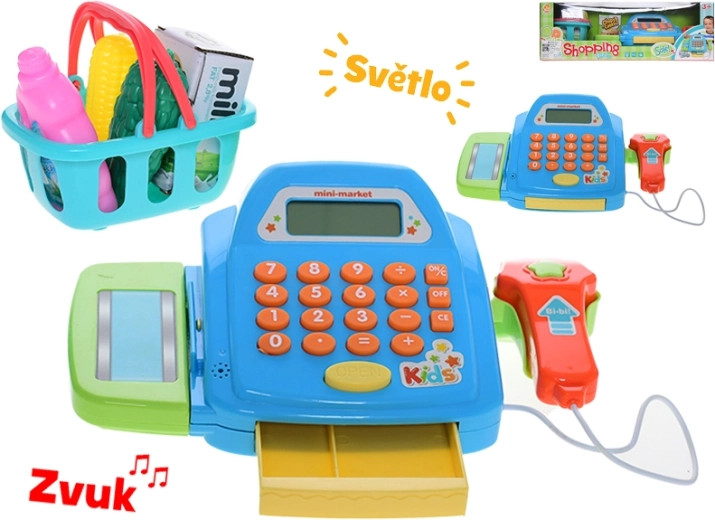 Interaktivna otroška registrska blagajna s svetlobo in zvokom, 26 × 14,5 cm