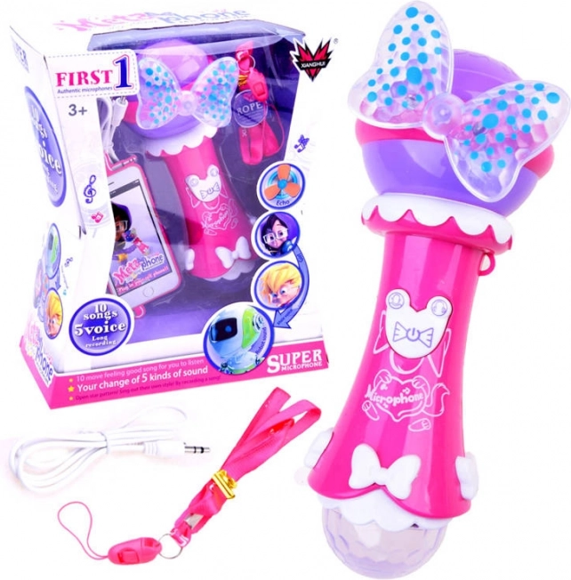 Otroški karaoke mikrofon z snemanje in MP3 – Rožnata