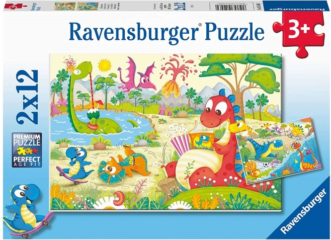 RAVENSBURGER puzzle priljubljeni dinozavri 2×12 koščkov