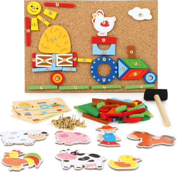 Pritrjevanje Na kmetiji – kreativna pluta mozaika za otroke