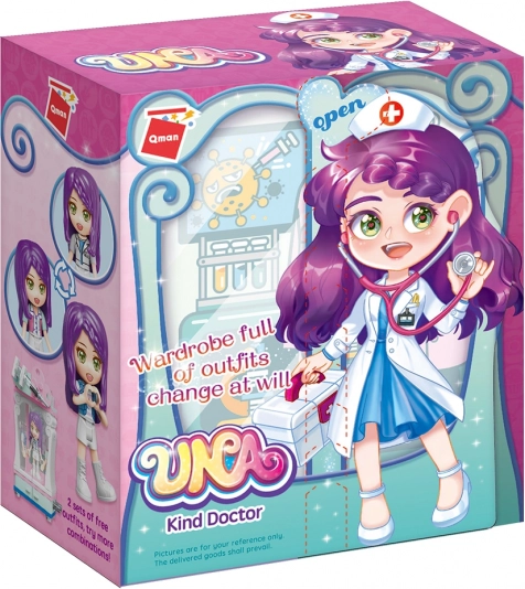 QMAN UNA Series garderobna omara – zdravnica, sestavljanka za otroke