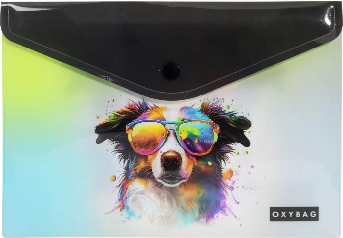 Mapa z gumbom A5 Crazy Animals – pes