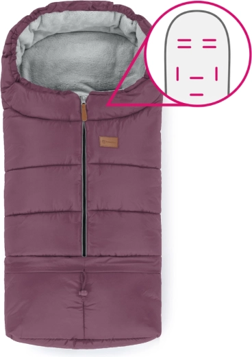 Petite&Mars nastavljiv zimski vozičkov fusak 3v1 Jibot horizontal mysterious plum
