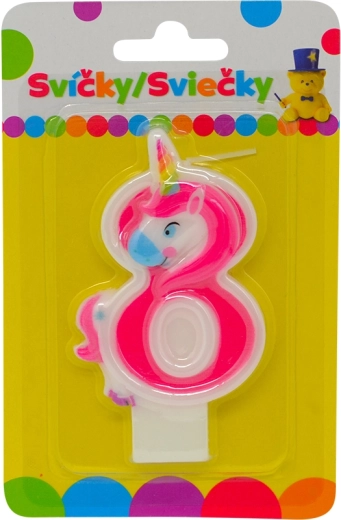 Rojstnodnevna svečka samorog številka 8