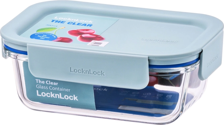 Škatla Clear pravokotna iz borosilikatnega stekla 380 ml mint