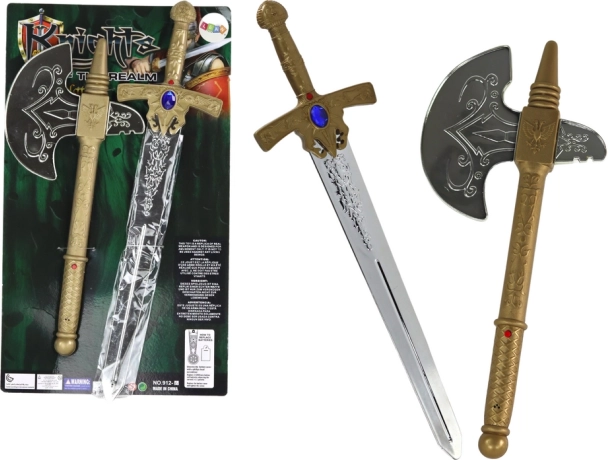 viteška set meč in sekira za otroke z zvočnimi učinki