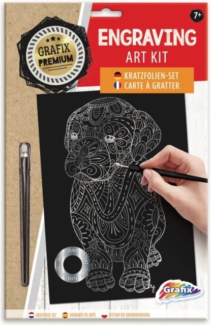 Srebrna praskanka slika pes GRAFIX