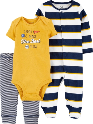 CARTER'S 3-delni komplet: pajac, bodi s kratkimi rokavi in trenirka Daddy za fantka – PRO, vel. 46