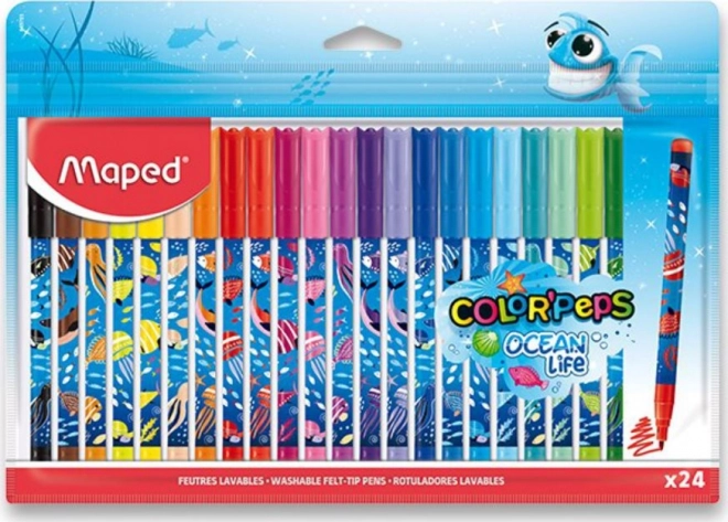Flomastri MAPED Color’Peps Ocean Life, 24 kos