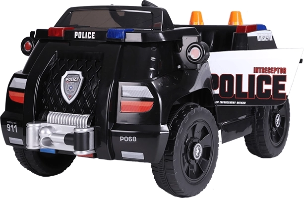 Otroški električni policijski avto JiaJia Cars, črn, 12 V 4 Ah