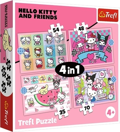 Trefl sestavljanka 4 v 1 Sladka pustolovščina – Sanrio Hello Kitty