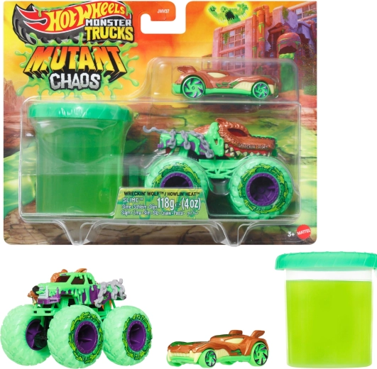 Hot Wheels monster truck Mutant chaos z 2 voziloma in sluzjo – 1 kos