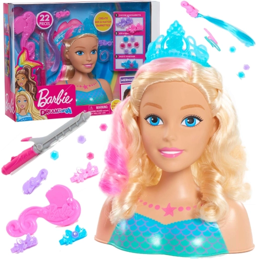Outlet Barbie Dreamtopia glava morske deklice za česanje in oblikovanje pričesk z dodatki