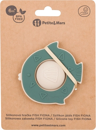 Silikonska grizala igračka ribica Fiona Misty Green 6m+