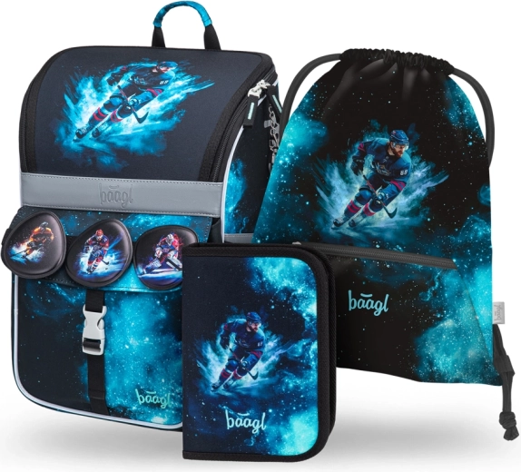 Baagl šolski set Zippy Hokej – aktovka, peresnica in vrečka