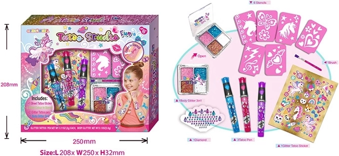 Tetovirski studio z okraski Samorog – ustvarjalni komplet za otroke