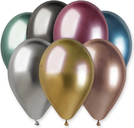 Gemar lateks balon 33 cm s kromiranim sijajem – različne barve - 1 kos