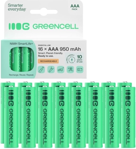 Green Cell polnilne baterije AAA (HR03) 950 mAh 16 kosov