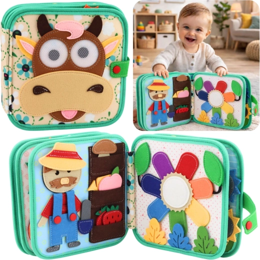 Senzorična filc knjiga – domače živali s kravico