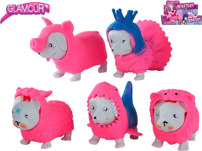 Raztegljiv antistresni kužek z odstranljivimi kostumi