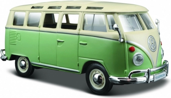 Kovinski model Volkswagen Van Samba bež‑zelen 1:24