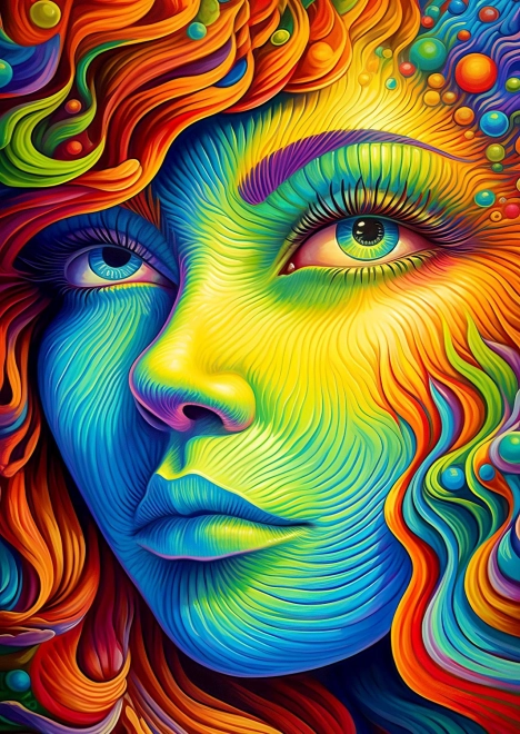 Uživajte v sestavljanki Poslikana gospodična 1000 koščkov