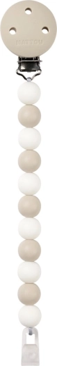 Nattou silikonski sponka za dudo clay/white (brez BPA)