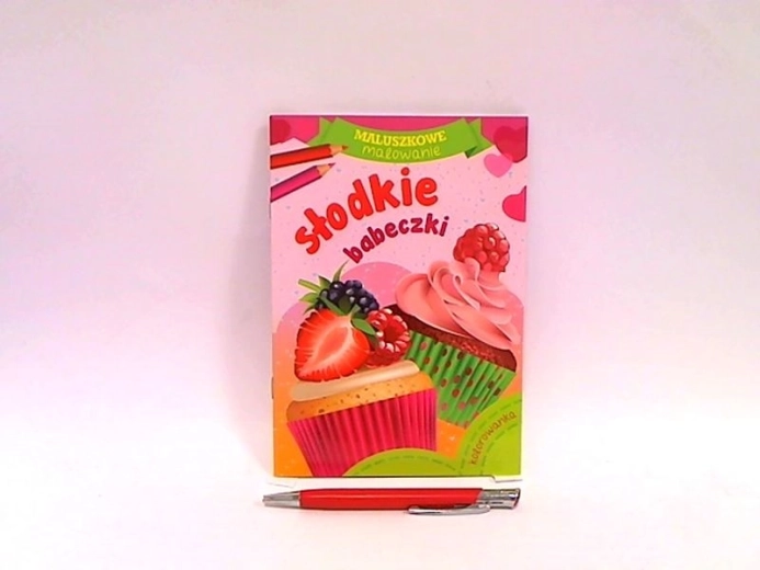 Coloring Book with Sweet Cupcakes and Crayons