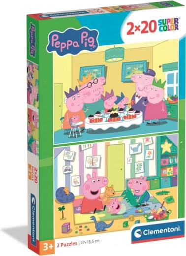 Sestavljanka 2x20 Super Color PEPPA PIG od Clementoni