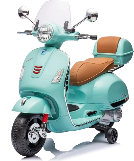 Električni otroški motor v slogu Vespa GTS – mint zelena