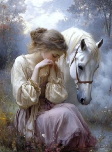 Paint by Numbers – Girl with Horse 40 × 50 cm