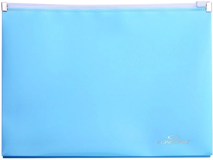 Mape za dokumente z zadrgo A4 pastelno modre CONCORDE