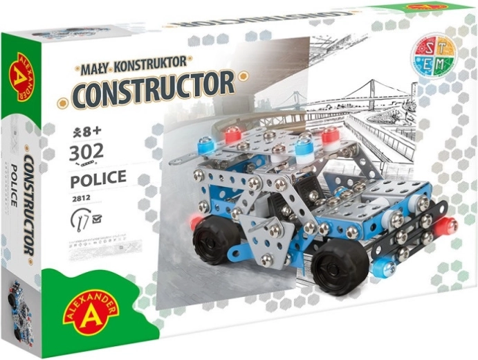 Komplet za sestavljanje policijskega patruljnega vozila Little Constructor