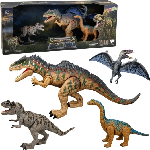 Realistic dinosaur set with movable limbs and T-Rex sounds